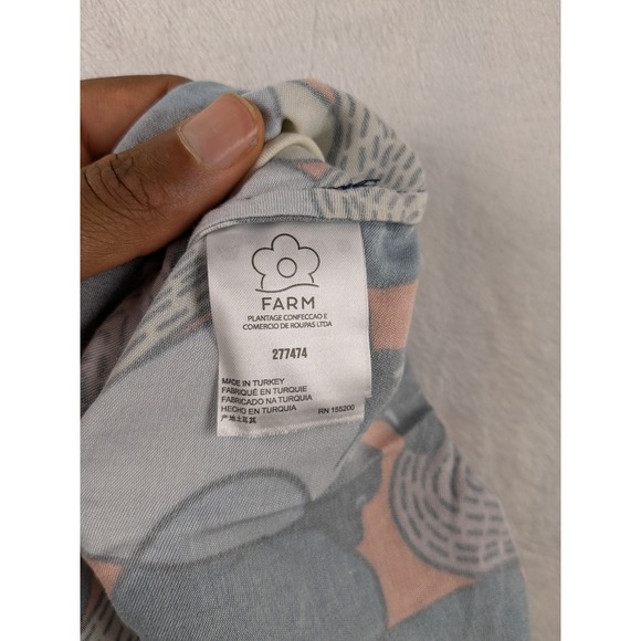 NWT Farm Rio‎ Anthropologie Blouse Button Down Tie Front Long Sleeve Top S - Picture 14 of 16